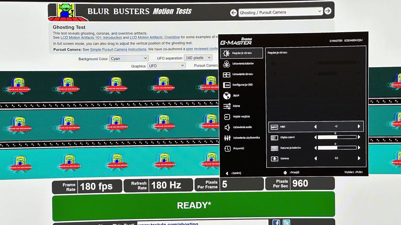 iiyama G-Master GCB3480WQSU-B1 Red Eagle - test ufo - MBR 0 overdrive 0