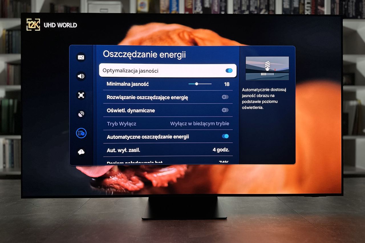 Samsung OLED S95D - menu oszczędzania energii