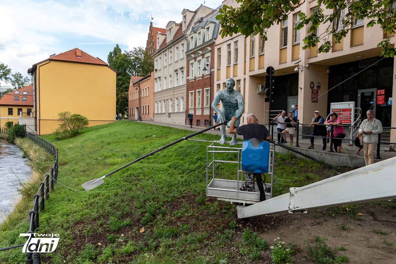 Bydgoszcz, Wioślarz, rzeźba, Wyspa Młyńska