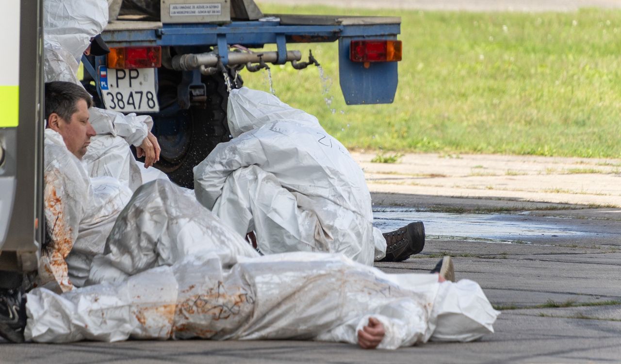 Ćwiczenia na lotnisku w Pile.