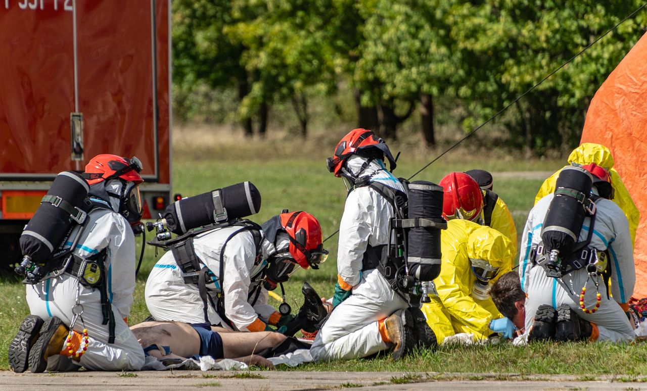 Ćwiczenia na lotnisku w Pile.
