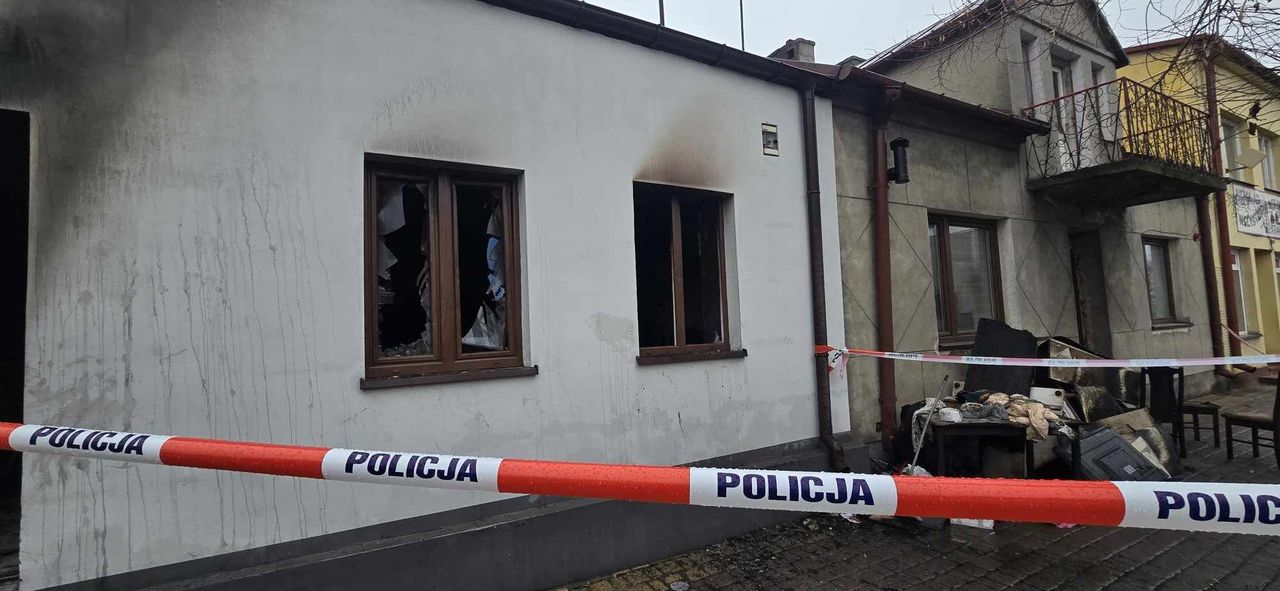 Pożar domu w Drobinie 