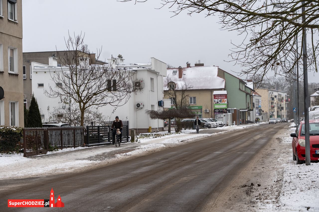 Chodzież, zima, śnieg