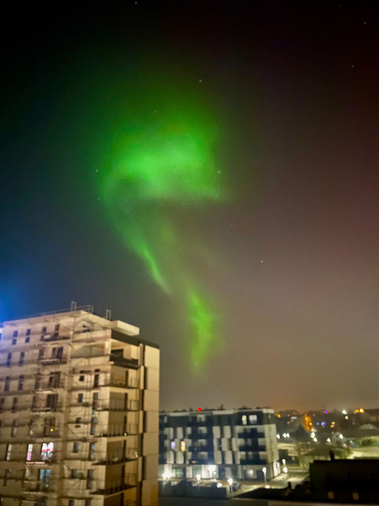 Zorza polarna w Pile - Śródmieście