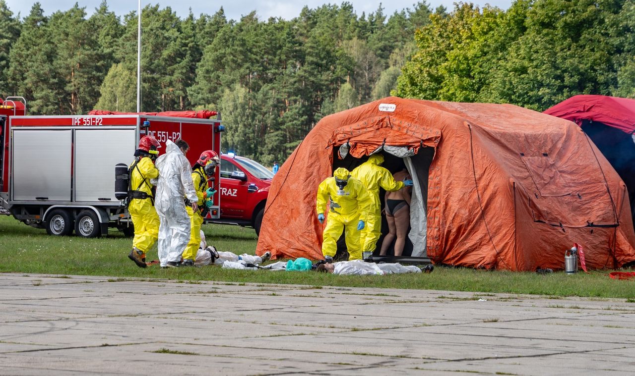 Ćwiczenia na lotnisku w Pile.