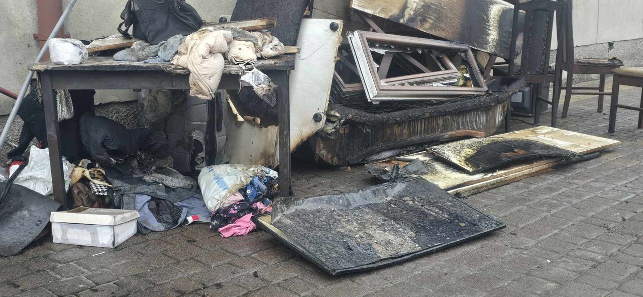 Pożar domu w Drobinie 