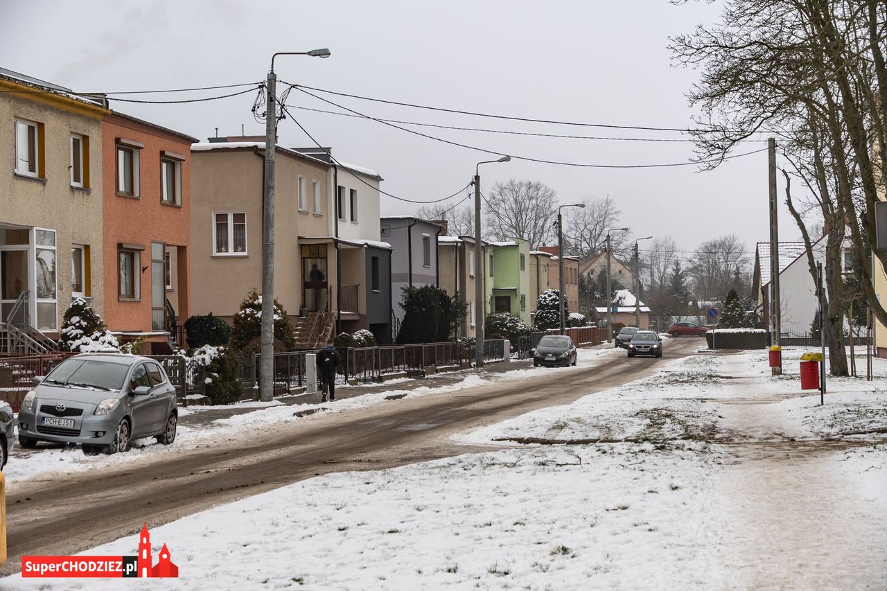 Chodzież, zima, śnieg