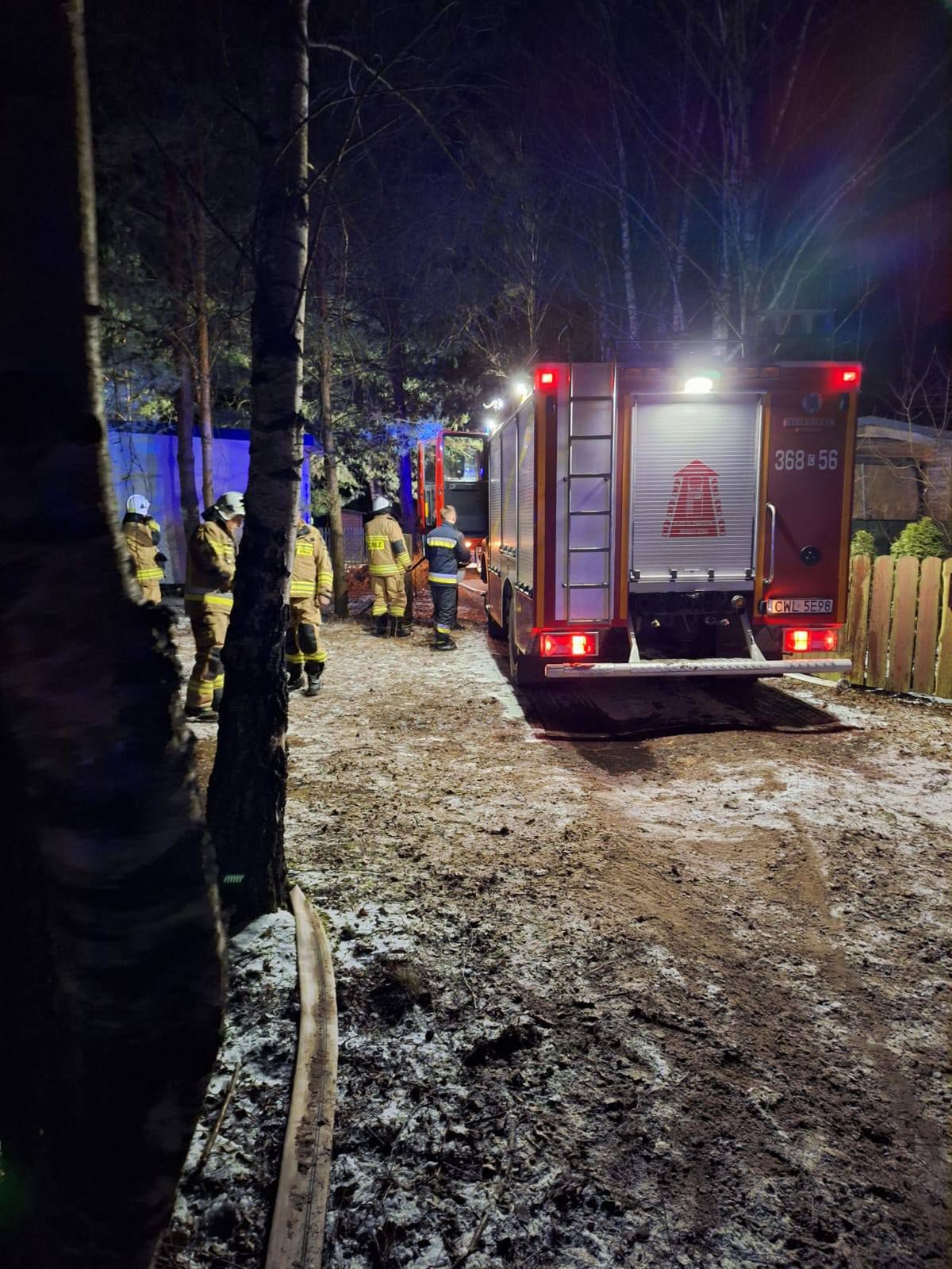 Pożar domku letniskowego