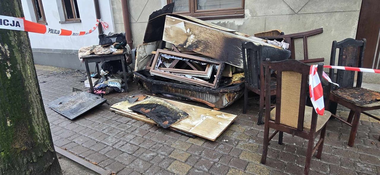 Pożar domu w Drobinie 