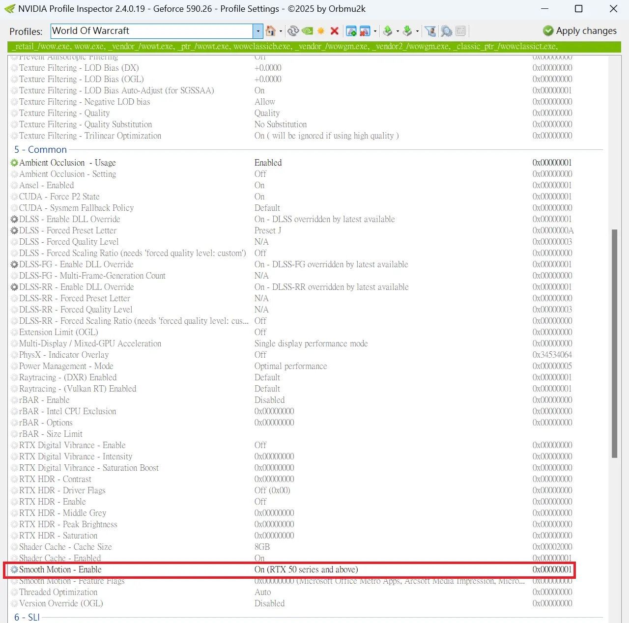 NVIDIA Profile Inspector