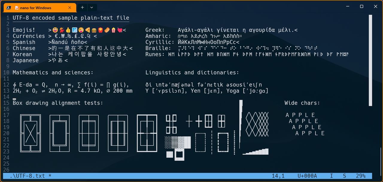Nano for Windows
