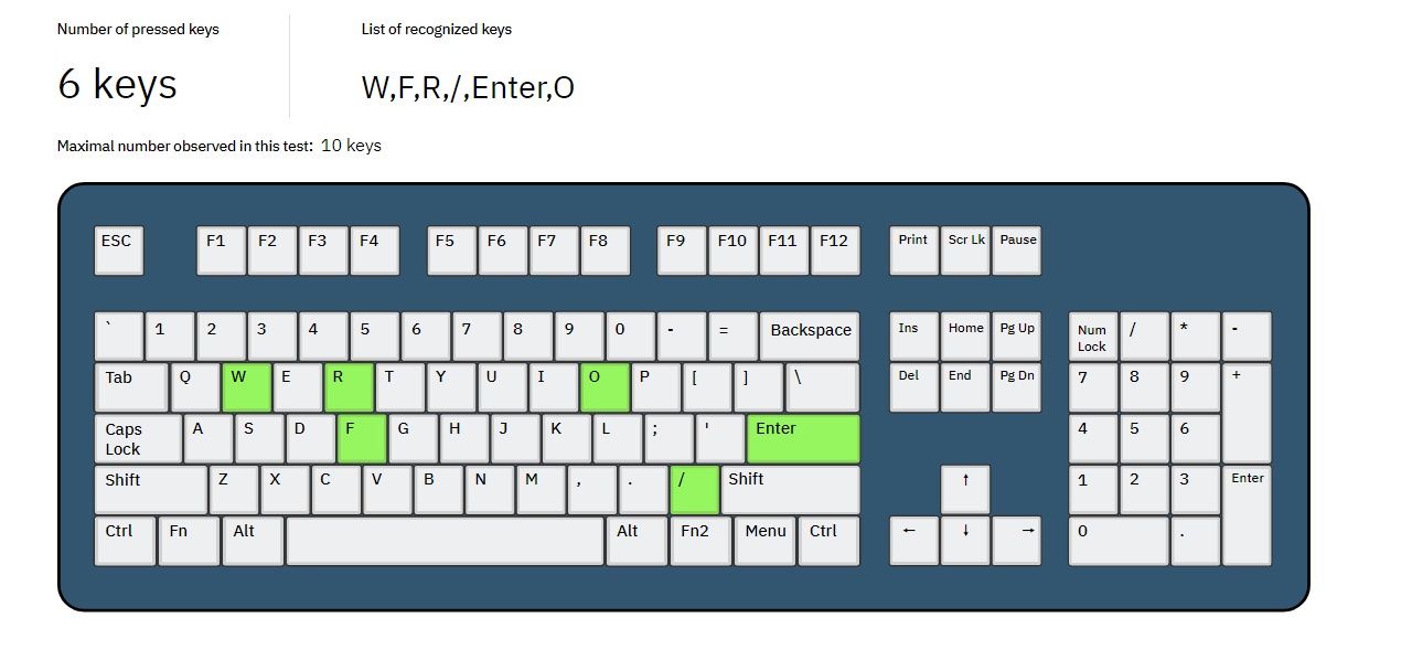 Steelseries Apex 3 TKL - 6 prawidłowo rozpoznanych klawiszy