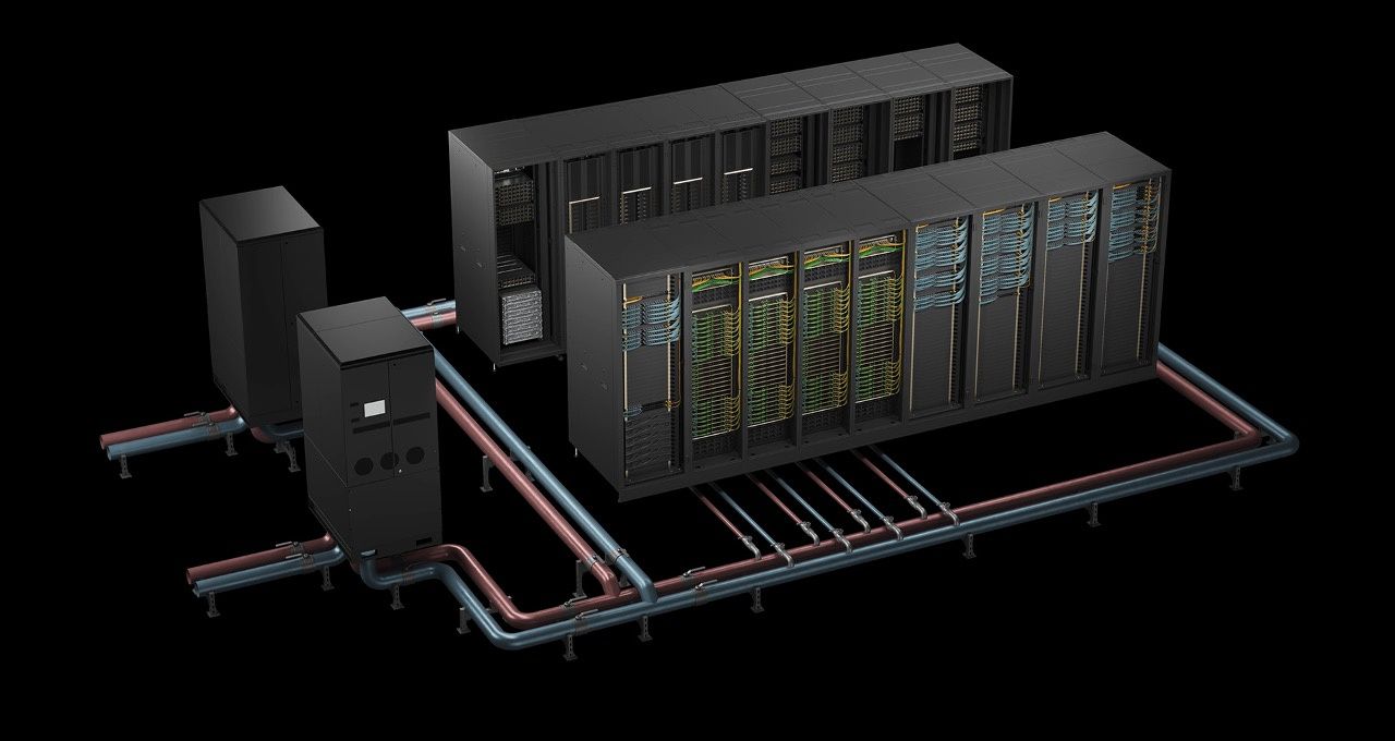 Wizualizacja centrum obliczeniowego z układami NVIDIA Blackwell