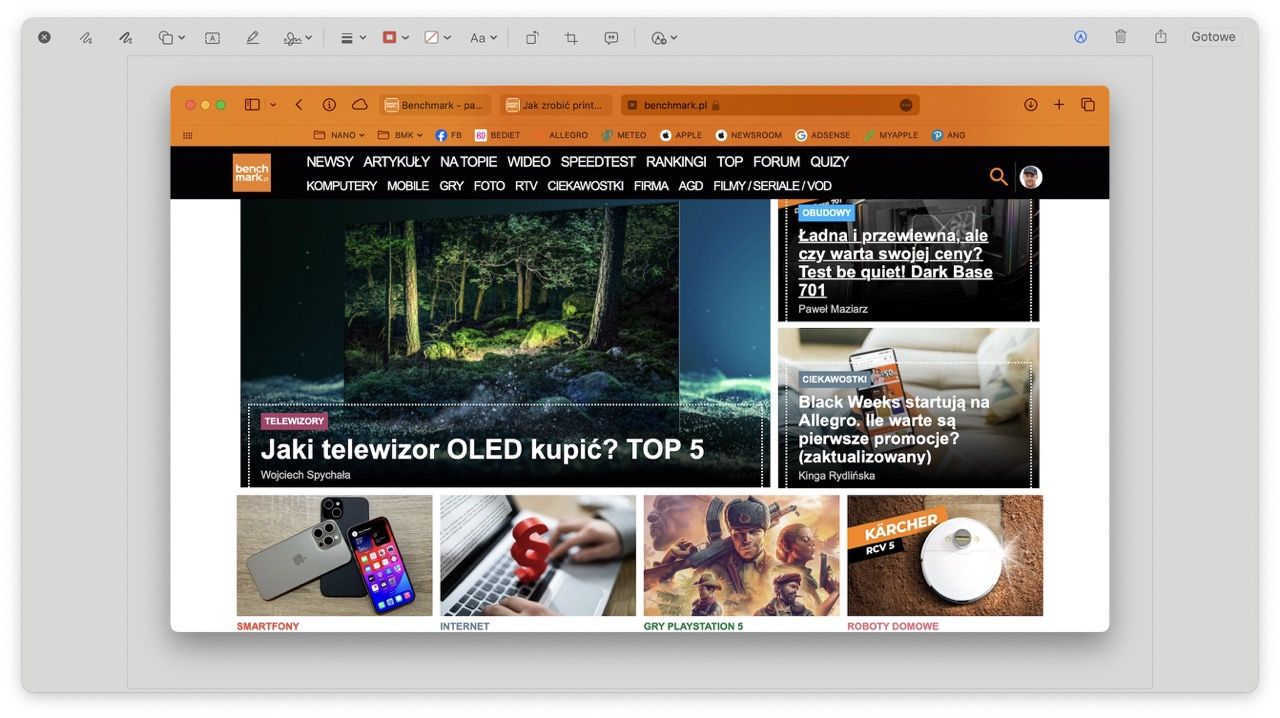 edycja zrzutu ekranu mac