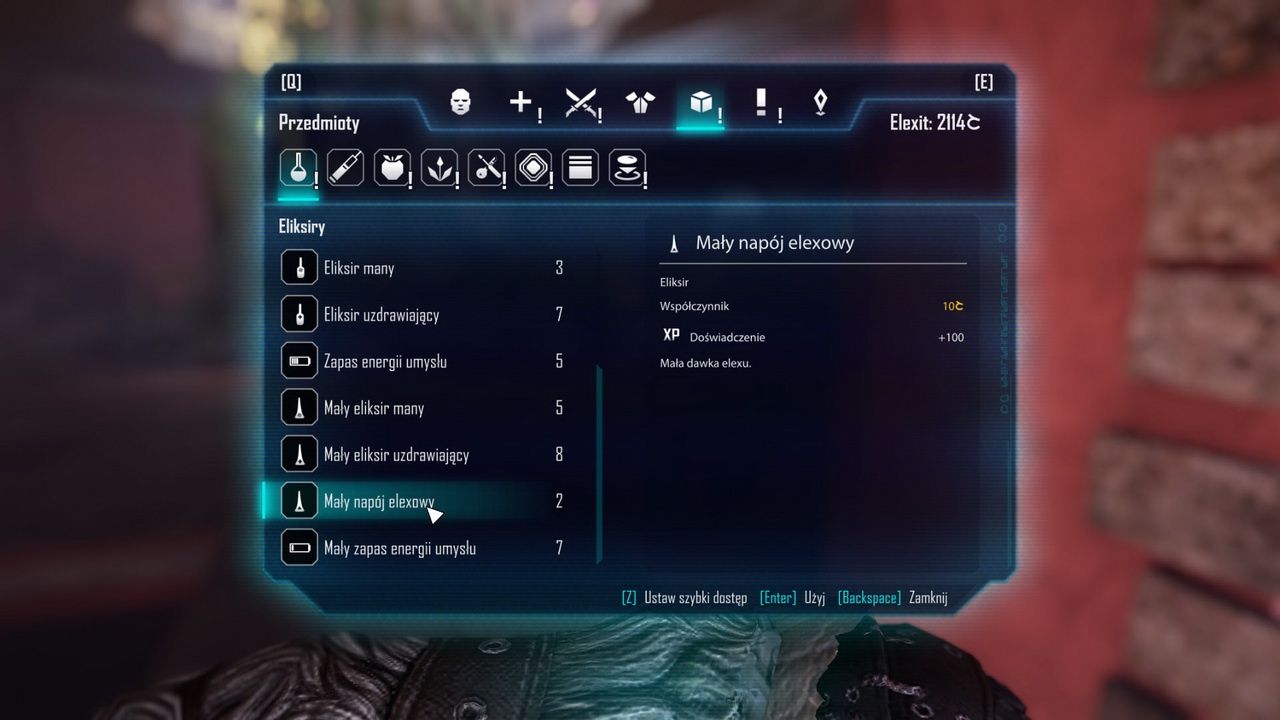 Elex - przedmioty w inwentarzu