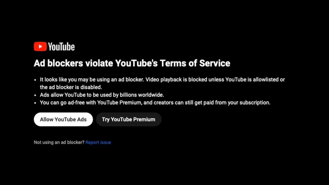 YouTube - ostrzeżenie