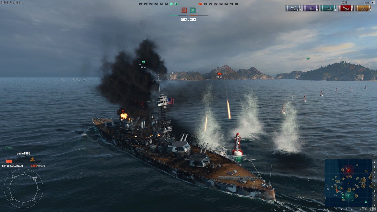 World of Warships - walka na duże odległości