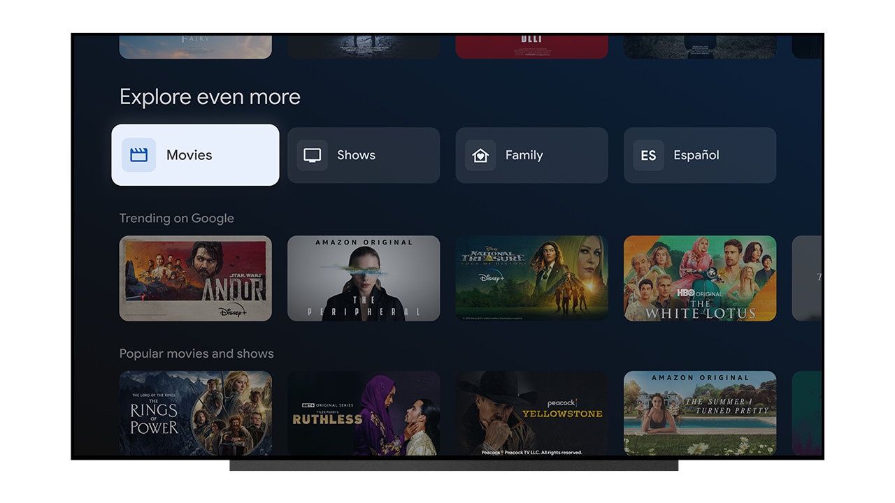 Google TV kafelki