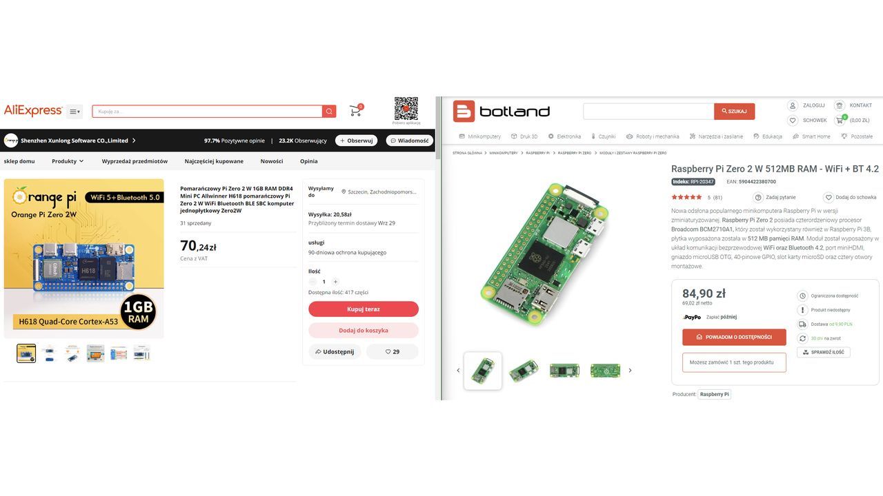 Orange Pi Zero 2W vs Rasperyy Pi Zero 2W