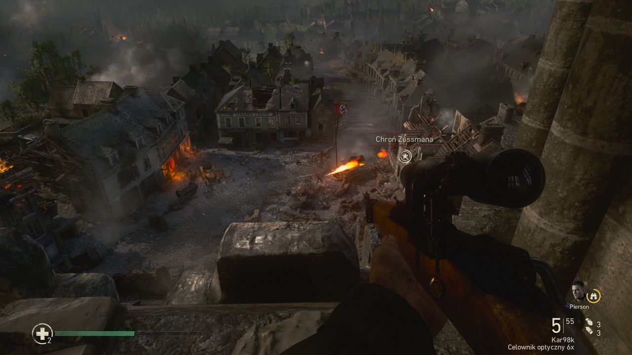 Call of Duty: WWII - snajperska osłona z wieży kościelnej