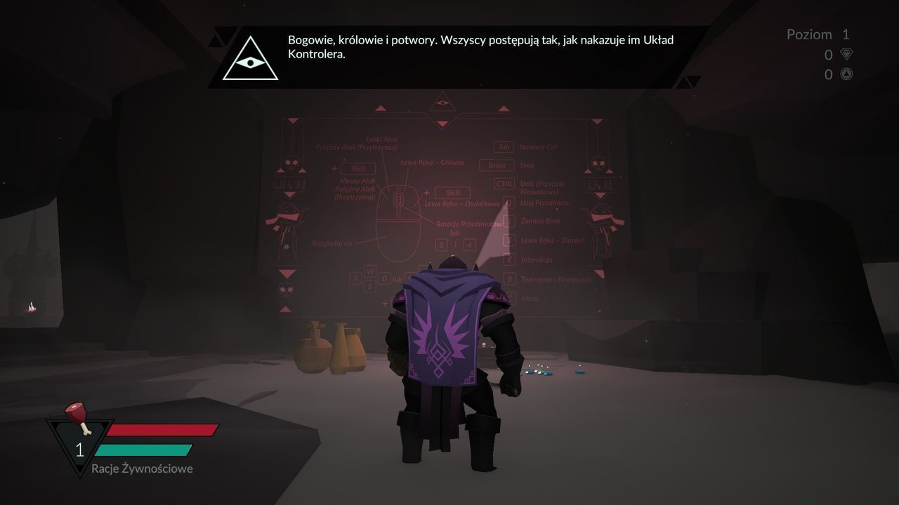 Necropolis Brutal Edition - układ klawiszy jako malunek na ścianie