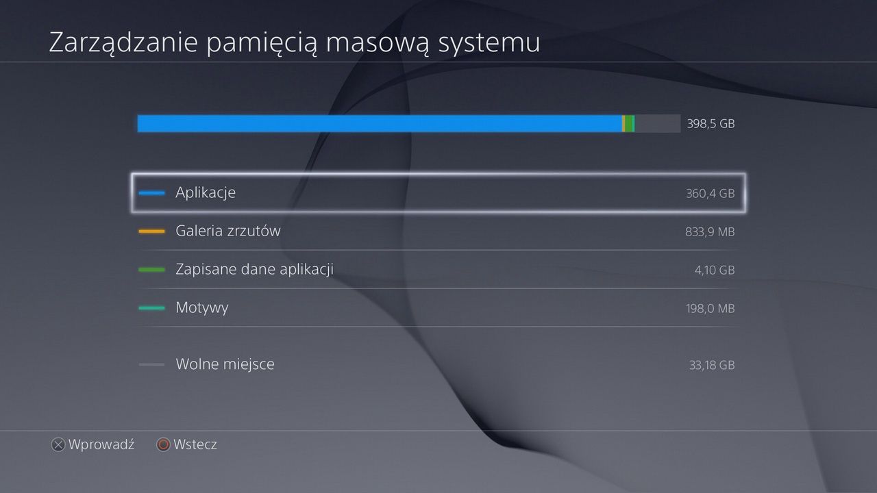 Przed zmianą dysku na Seagate Game Drive for PlayStation