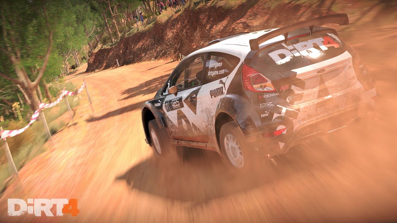 DiRT 4 - samochód na zakręcie