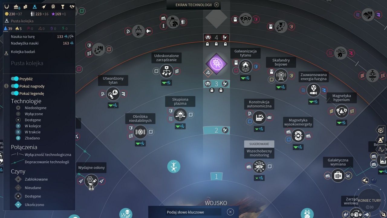 Endless Space 2 - ekran technologii
