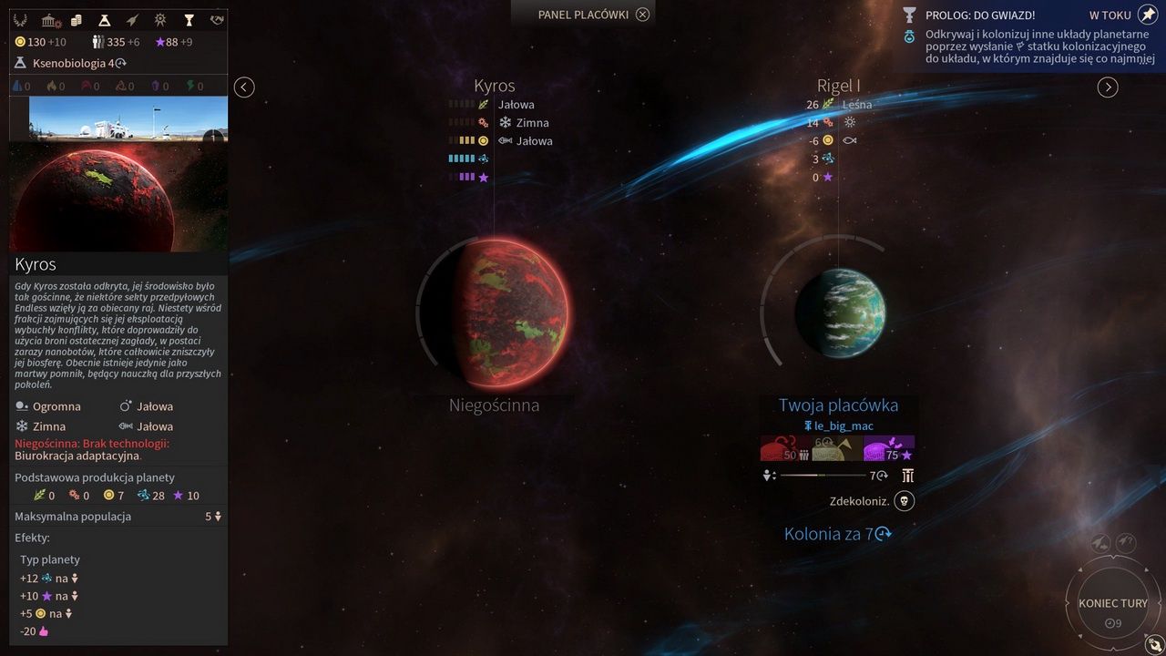 Endless Space 2 - panel placówki