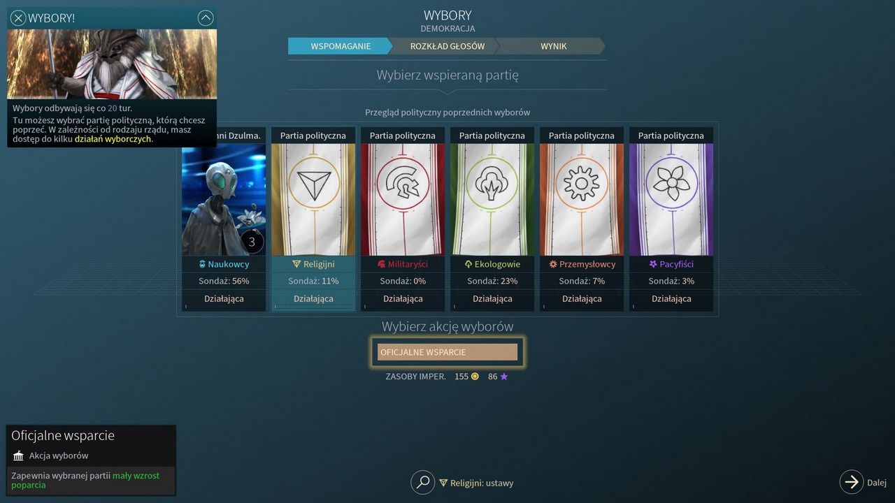 Endless Space 2 - wybory galaktyczne