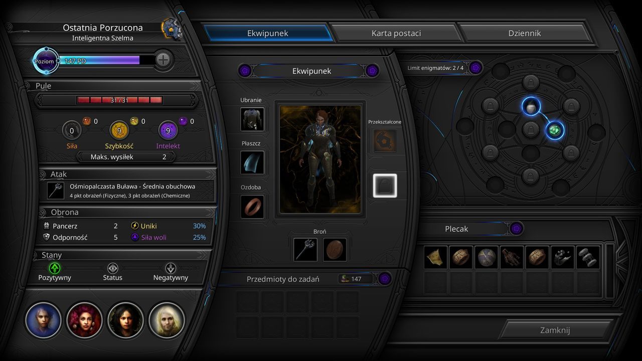 Torment: Tides of Numenera - karta postaci