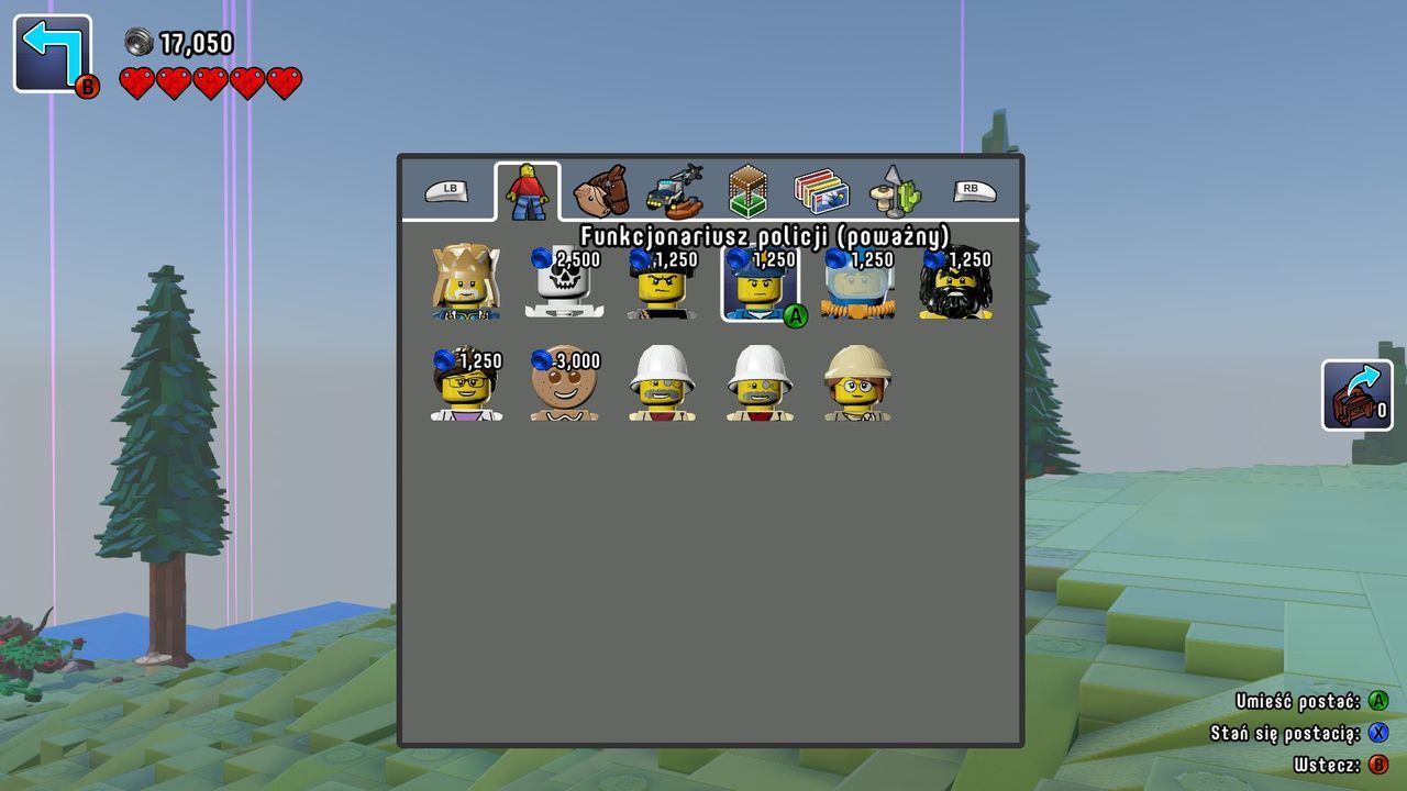 LEGO Worlds - panel budowy - postacie