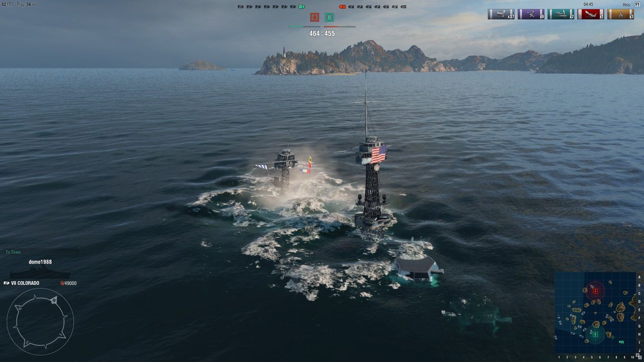 World of Warships - tonący okręt