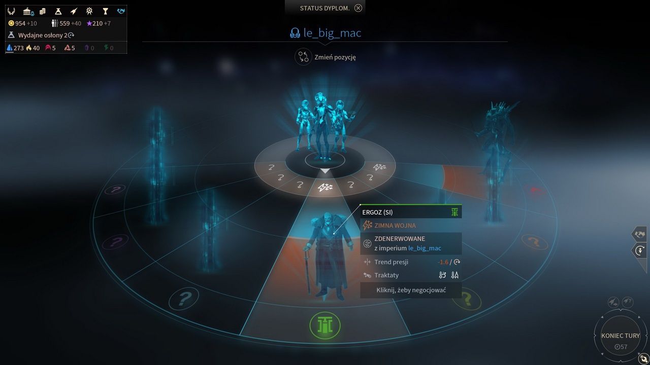 Endless Space 2 - status dyplomacji