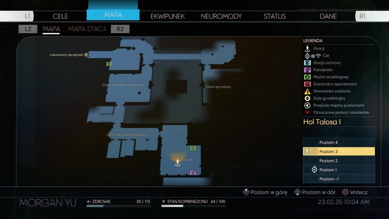 Prey - mapa stacji Talos-1