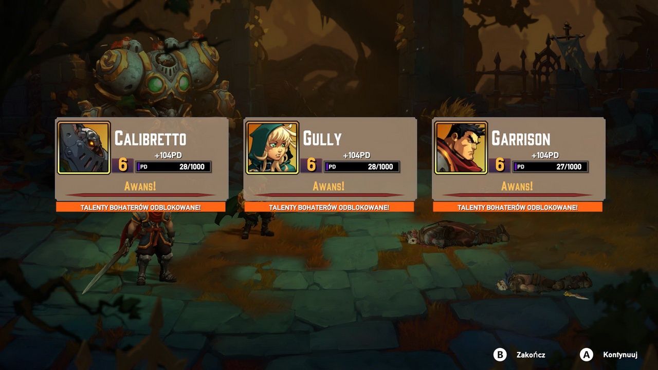 Battle Chasers: Nightwar - awans bohaterów