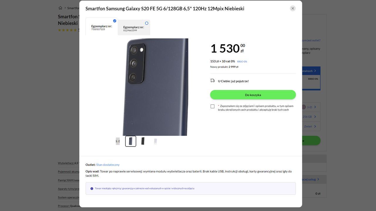 Smartfon z outletu