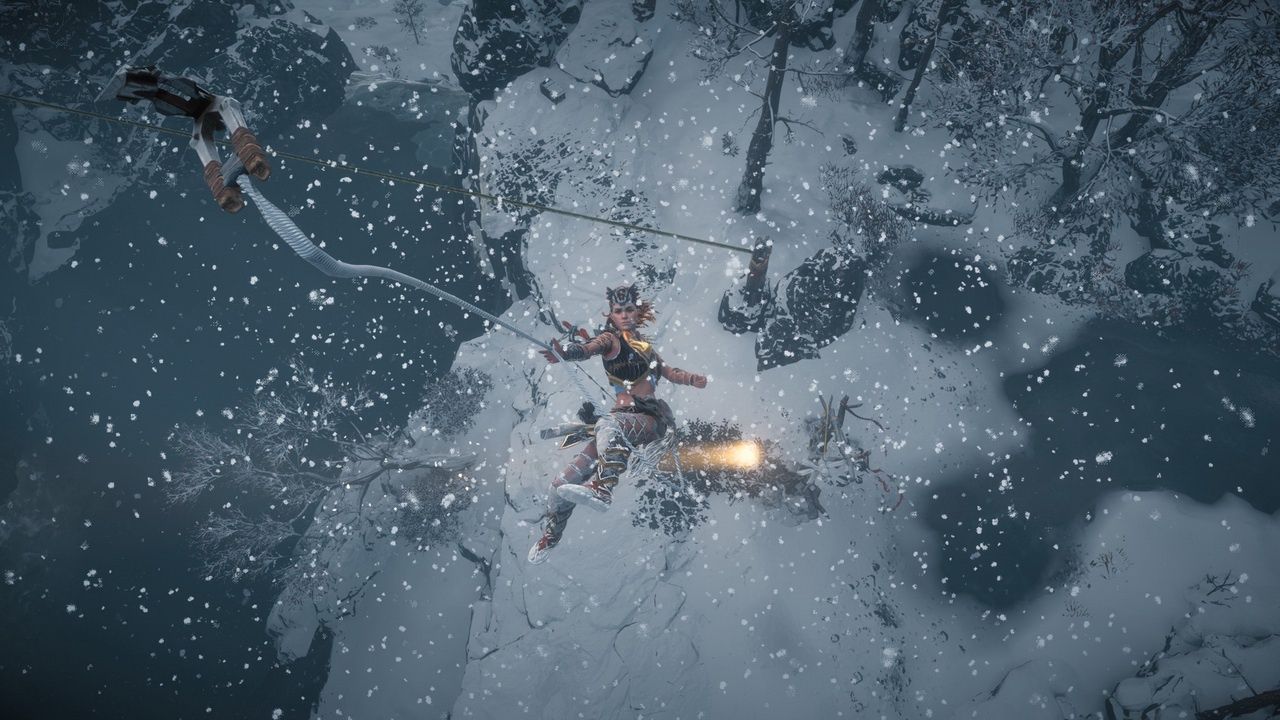 Horizon Zero Dawn: The Frozen Wilds - skok na linie