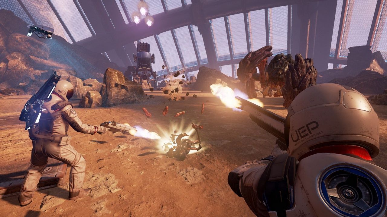 Farpoint - walka z różnymi przeciwnikami