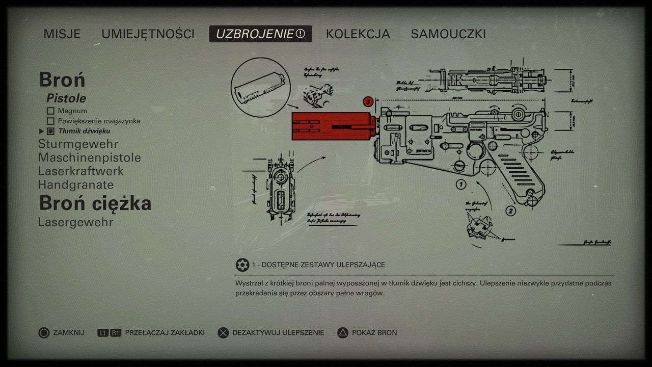 Wolfenstein II: The New Colossus - ulepszenia broni