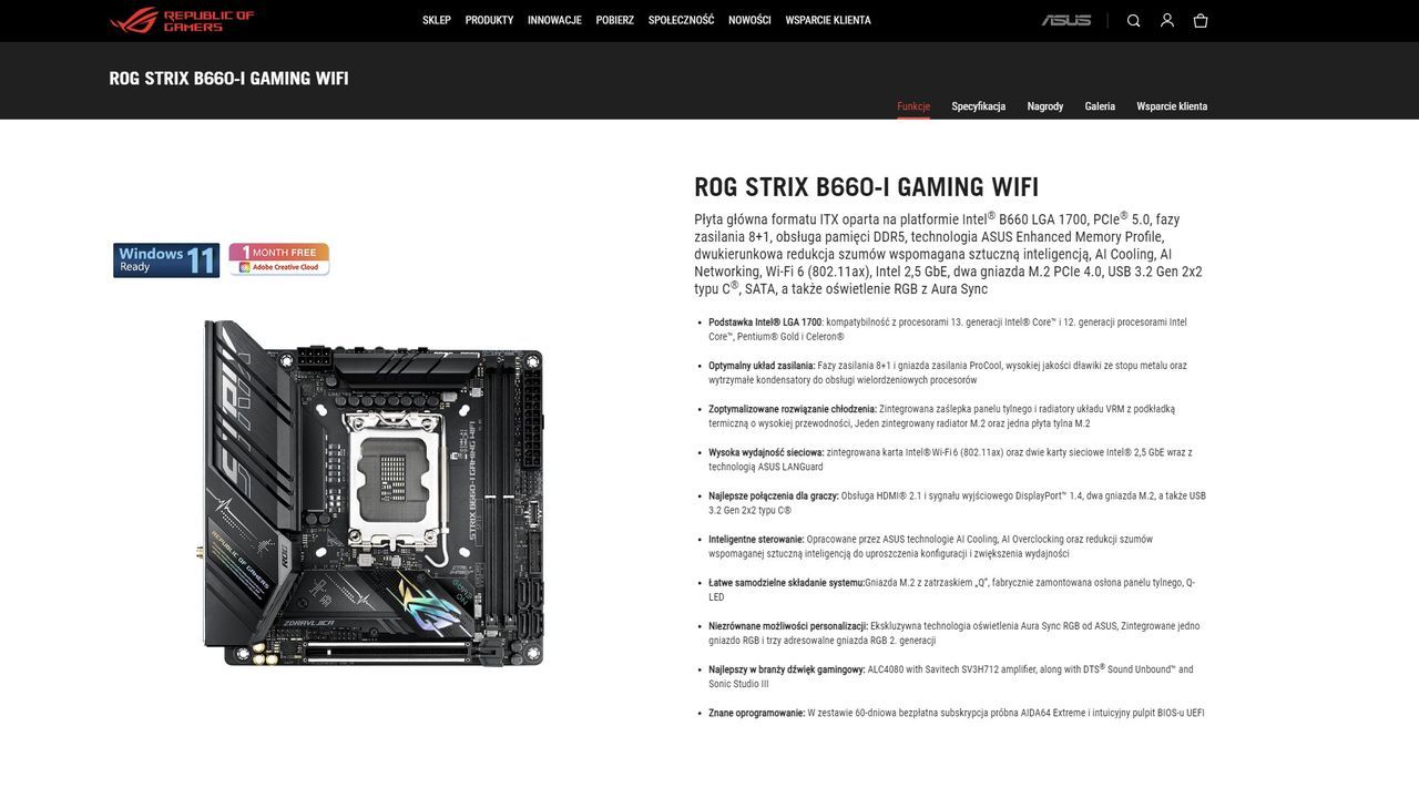 ASUS ROG Strix B660-I Gaming WiFi