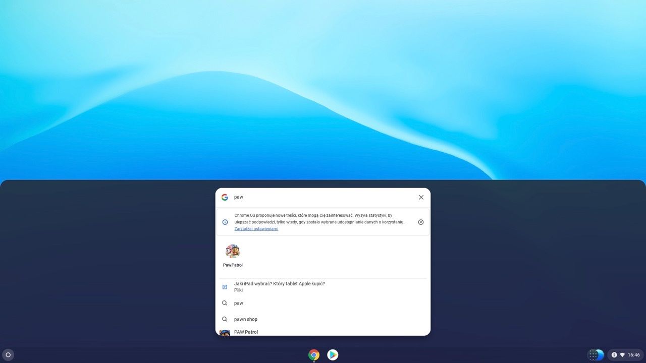 Chrome OS ustawienia