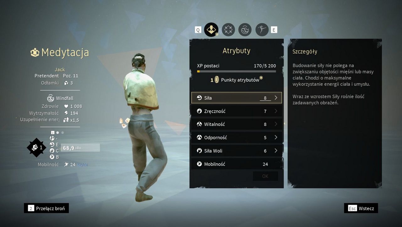 Absolver - system rozwoju postaci