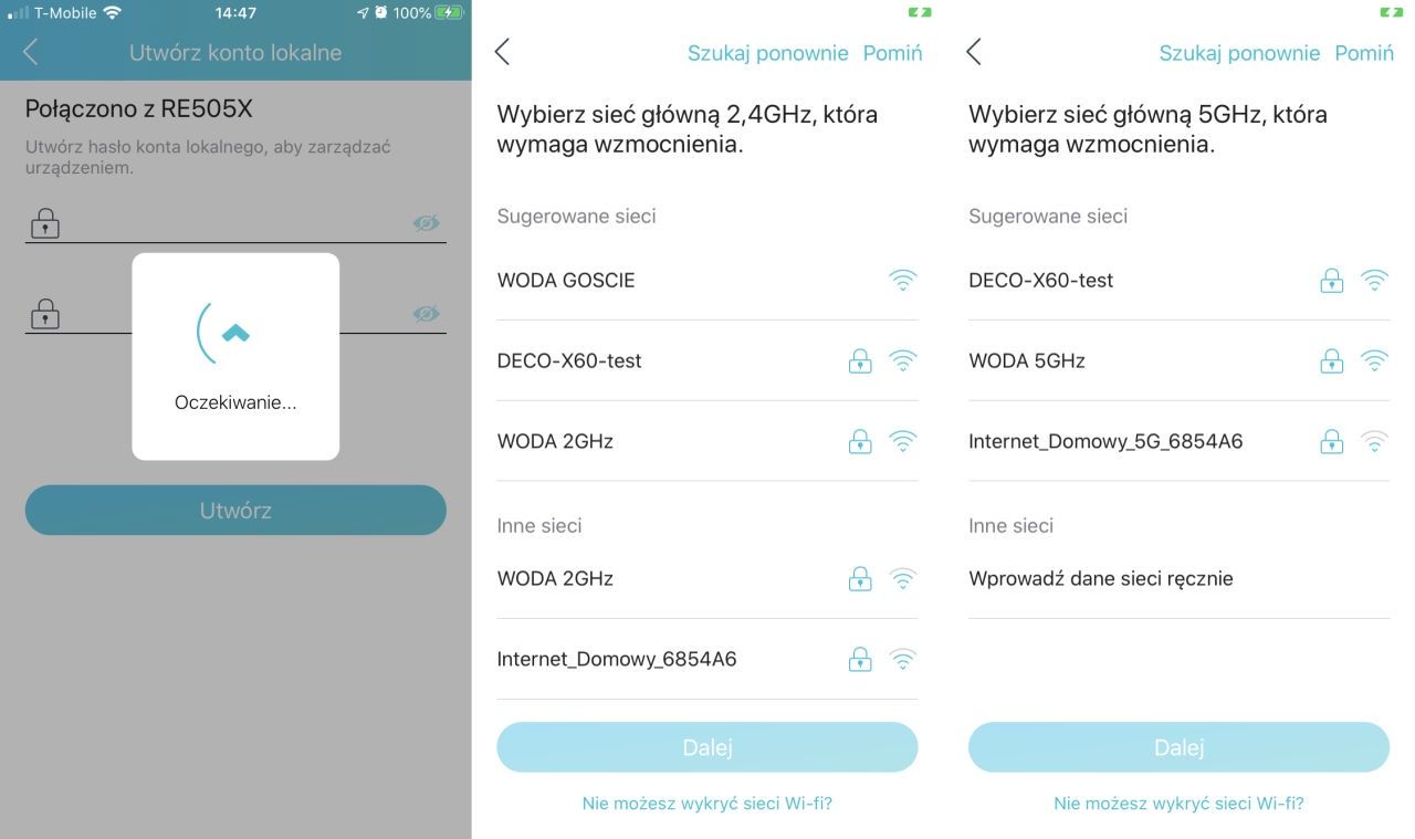 TP-Link RE505X - proces konfiguracji