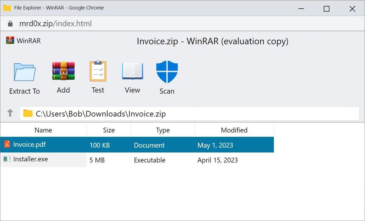 Fałszywy WinRar