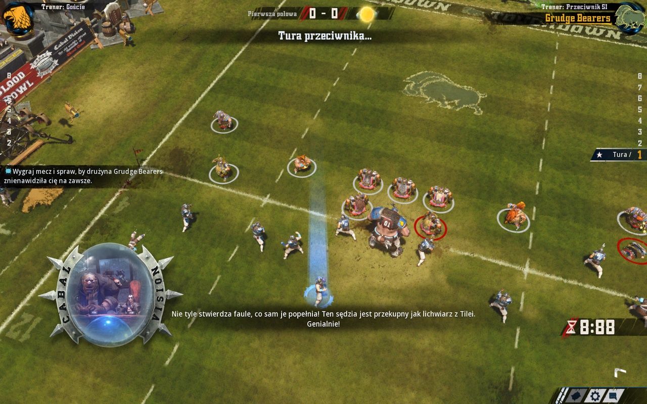 Blood Bowl II - dowcipny komentarz meczu