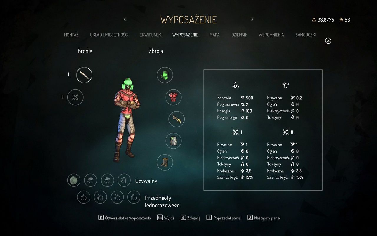 Seven: The Days Long Gone - wyposażenie bohatera