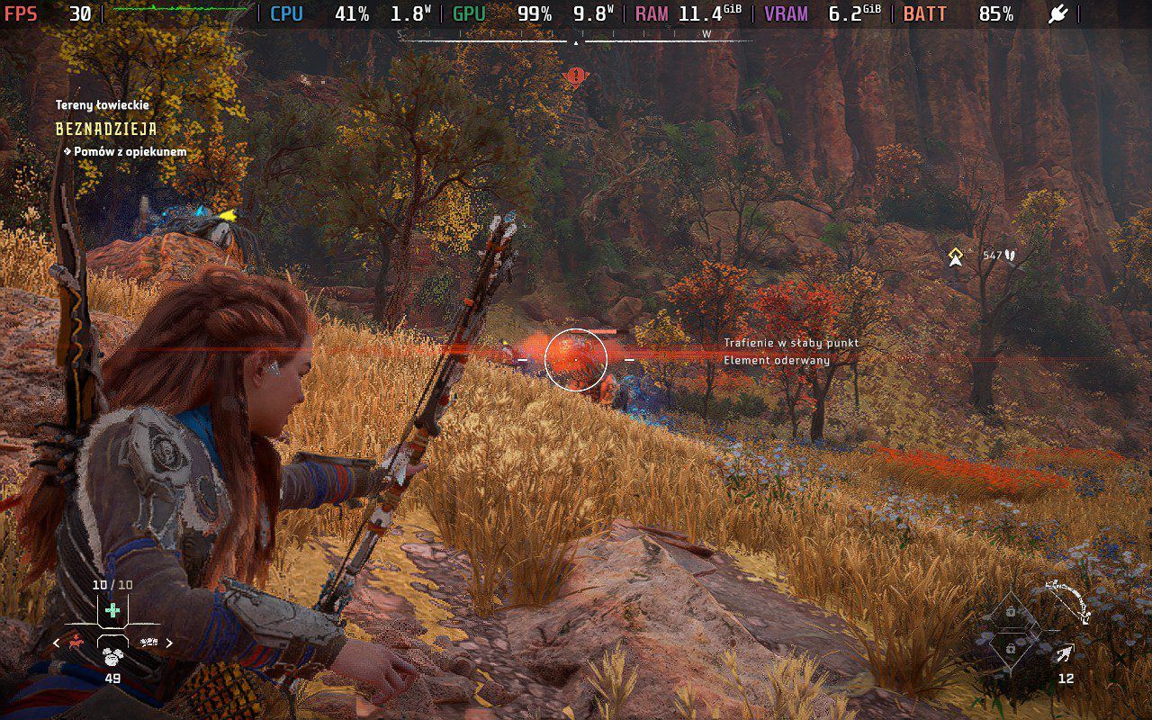 Steam Deck Forbidden West najlepsze ustawienia