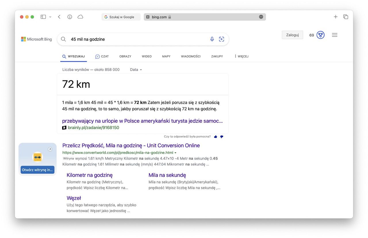 bing mile