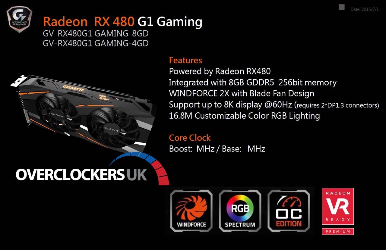 Gigabyte Radeon RX 480 G1 Gaming karta graficzna